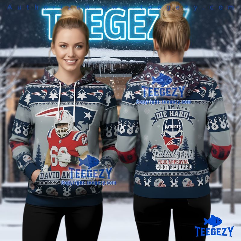 New England Patriots David Andrews Player Ugly Christmas 3D Hoodie New England Patriots David Andrews Player Ugly Christmas 3D Hoodie