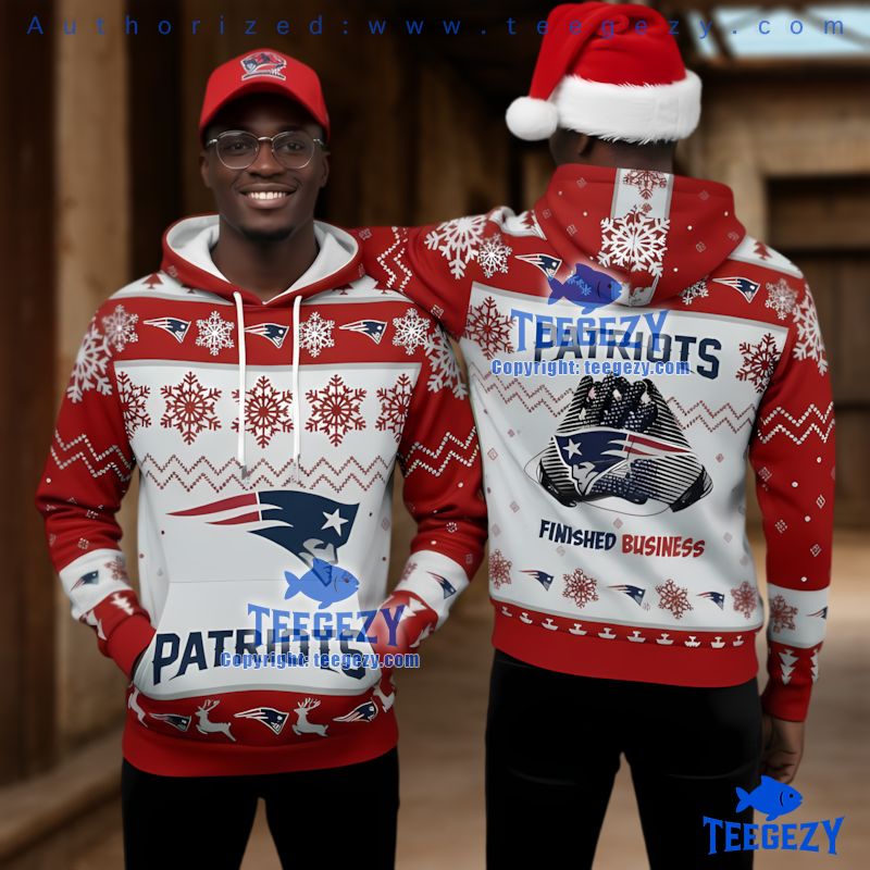 New England Patriots Finished Business Ugly Christmas 3D Hoodie