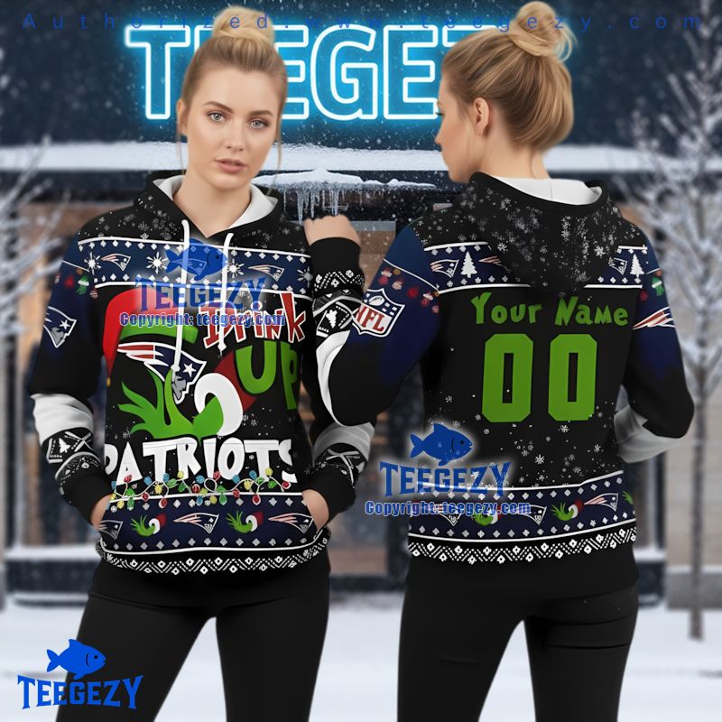 New England Patriots Grinch Drink Up Ugly Christmas 3D Hoodie New England Patriots Grinch Drink Up Ugly Christmas 3D Hoodie