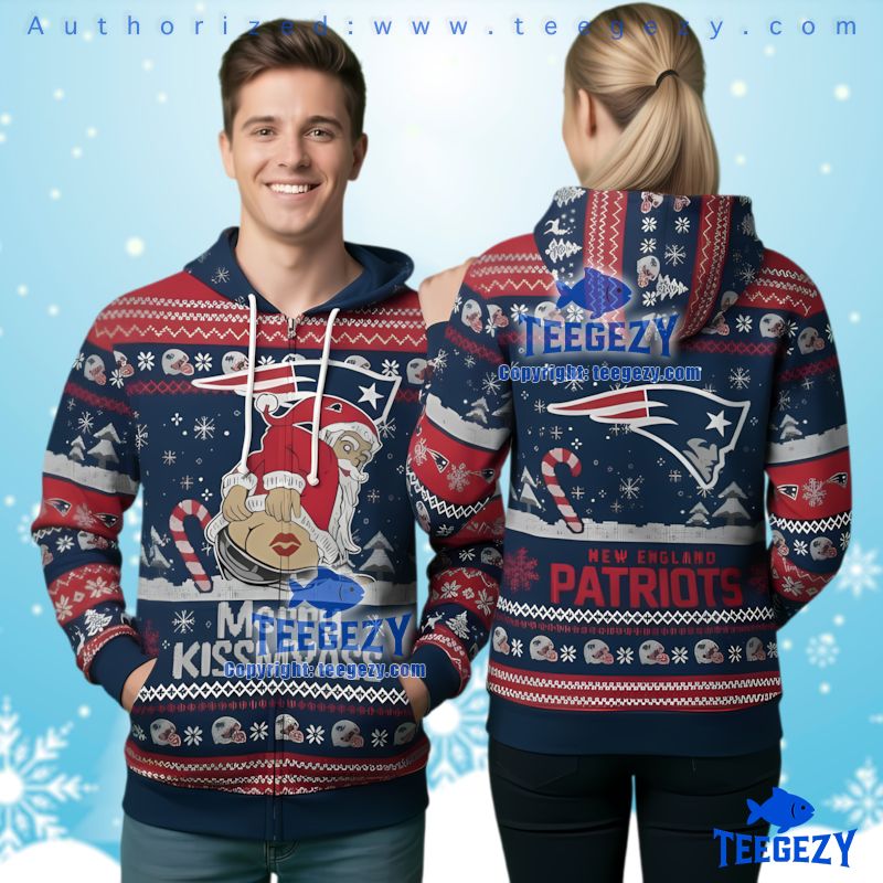 New England Patriots Merry Kissmyass Ugly Christmas 3D Hoodie