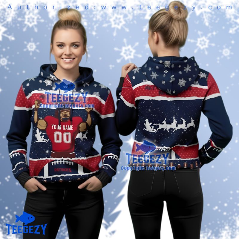 New England Patriots Personalized Player Ugly Christmas 3D Hoodie