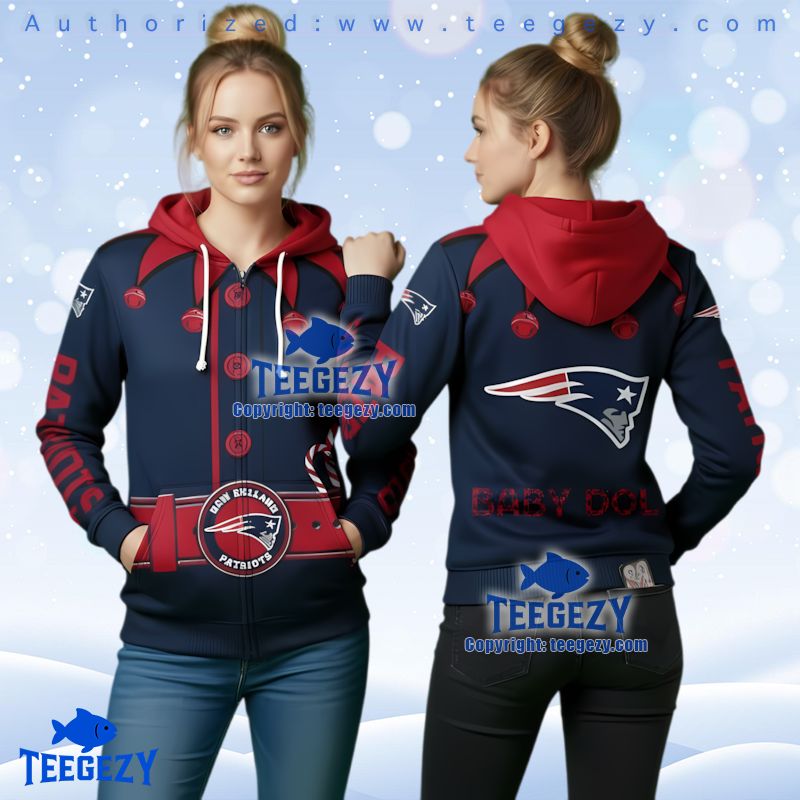 New England Patriots Santa Belt Uniform Ugly Christmas 3D Hoodie