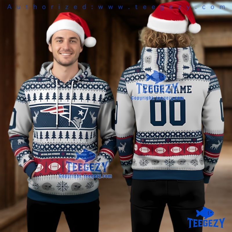New England Patriots Wings Skull Christmas 3D Hoodie Unique Gift