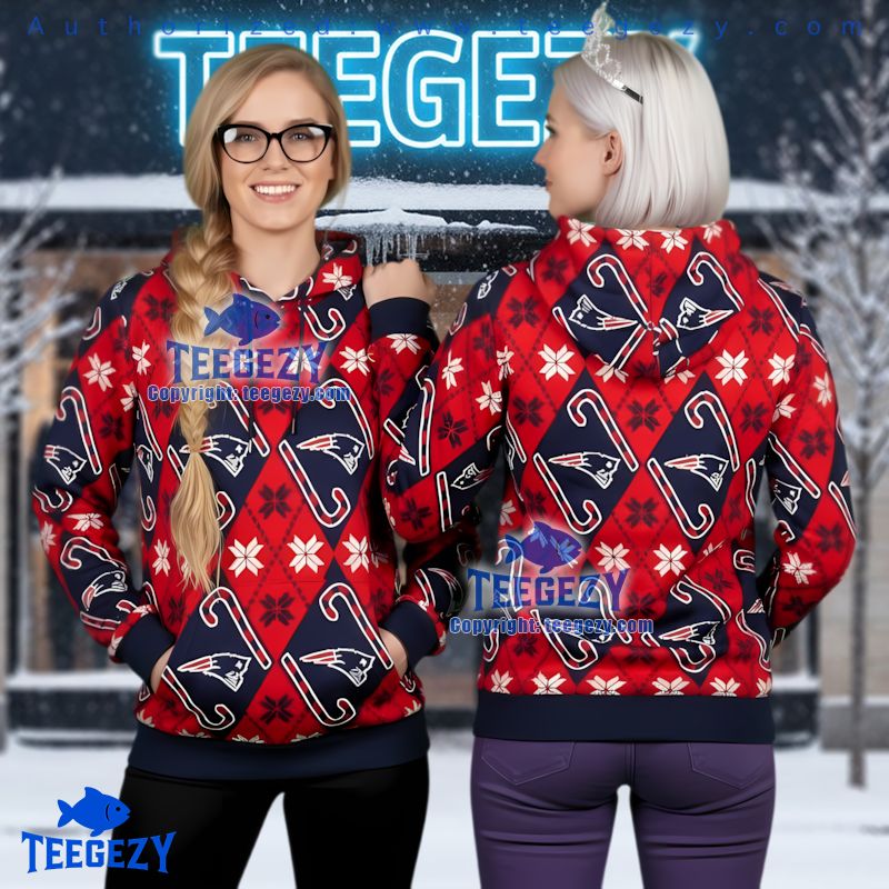 New England Patriots Ugly Christmas Pullover Hoodie Full Print For Women New England Patriots Ugly Christmas Pullover Hoodie Full Print For Women