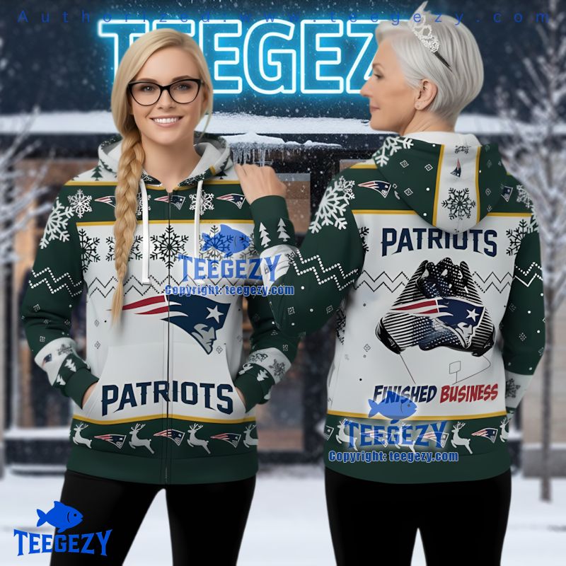 New England Patriots White Green Festive Ugly Christmas 3D Hoodie New England Patriots White Green Festive Ugly Christmas 3D Hoodie