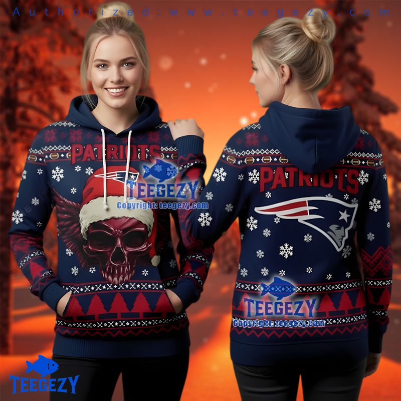 New England Patriots Winnie The Pooh Ugly Christmas 3D Hoodie New England Patriots Winnie The Pooh Ugly Christmas 3D Hoodie
