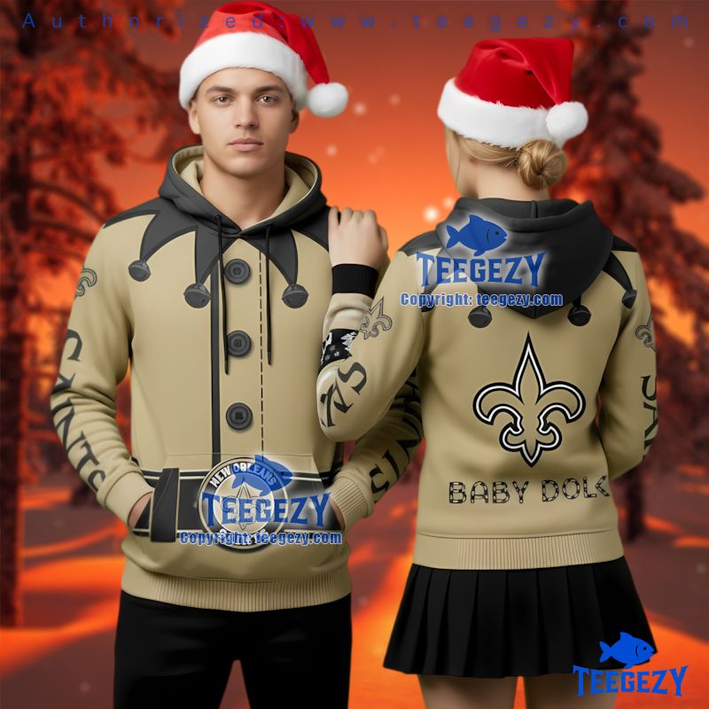 New Orleans Saints Baby Doll Jester Ugly Christmas 3D Hoodie