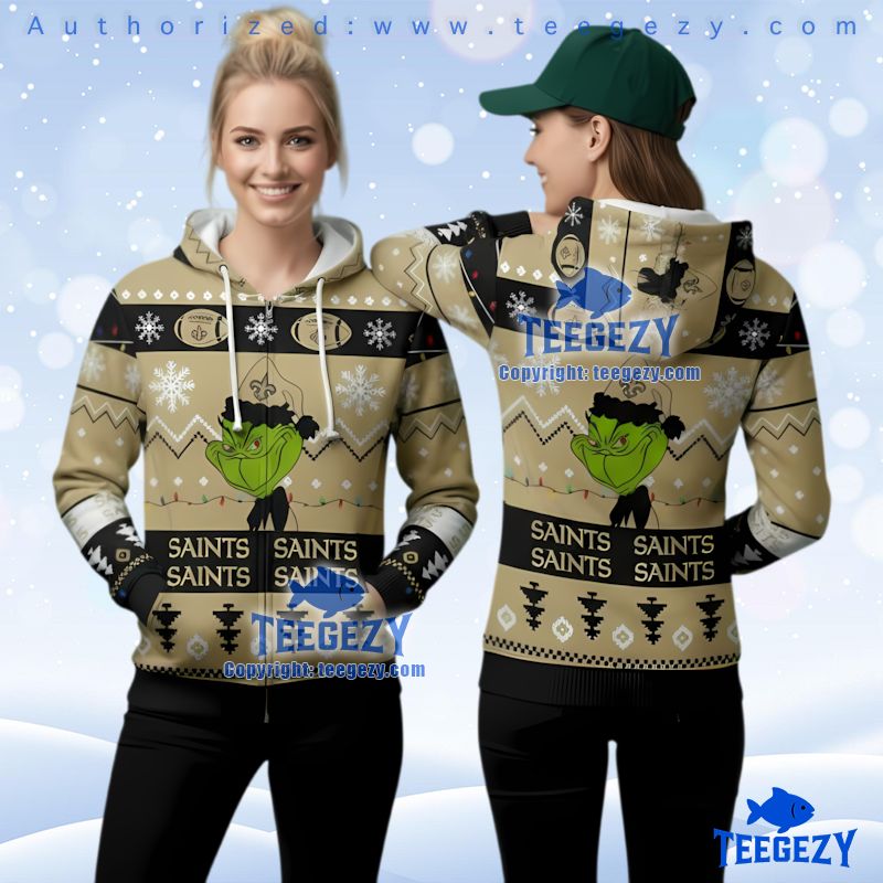 New Orleans Saints Christmas Grinch Football Ugly Christmas Hoodie