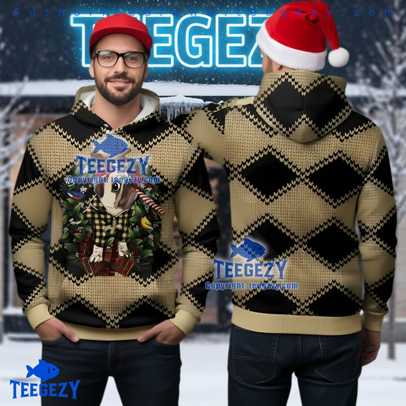 New Orleans Saints Cute Pug Reindeer Ugly Christmas 3D Hoodie New Orleans Saints Cute Pug Reindeer Ugly Christmas 3D Hoodie