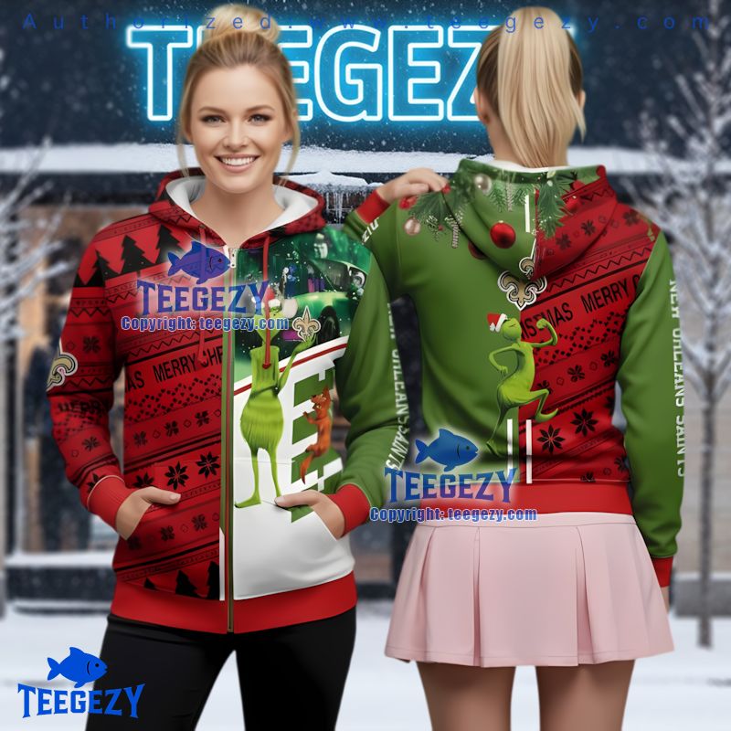 New Orleans Saints Grinch Scooby Doo Ugly Christmas 3D Hoodie Fan New Orleans Saints Grinch Scooby Doo Ugly Christmas 3D Hoodie Fan