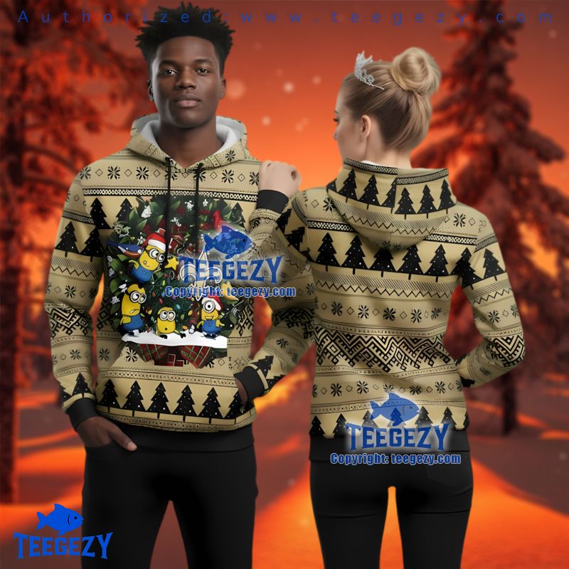 New Orleans Saints Minions Ugly Christmas 3D Hoodie Holiday Fan Gear