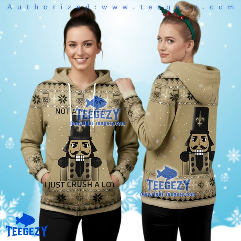 New Orleans Saints Nutcracker Christmas Ugly 3D Zip Up Hoodie