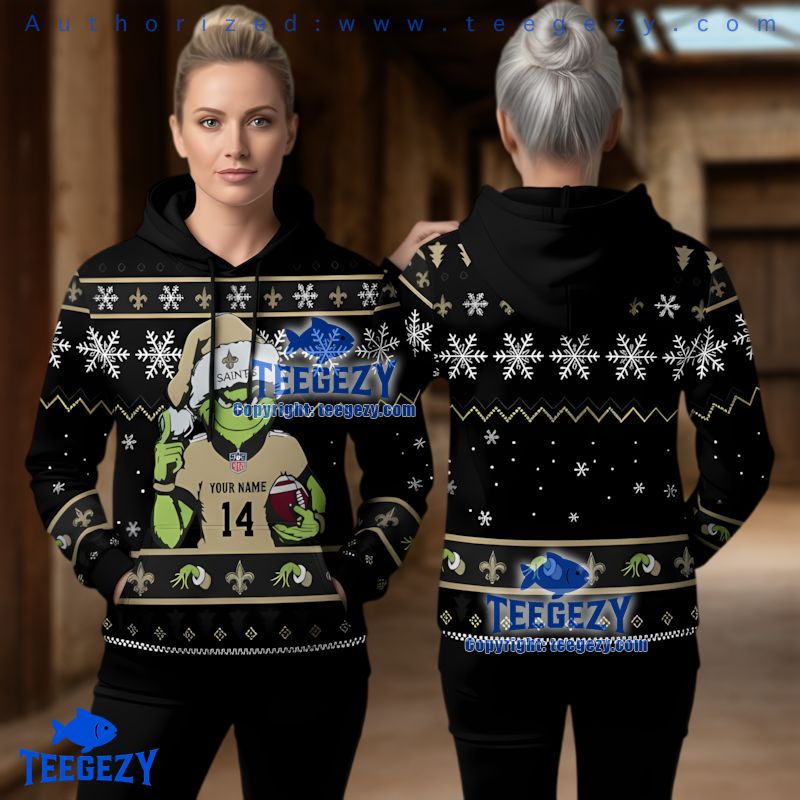New Orleans Saints Personalized Grinch Ugly Christmas 3D Hoodie
