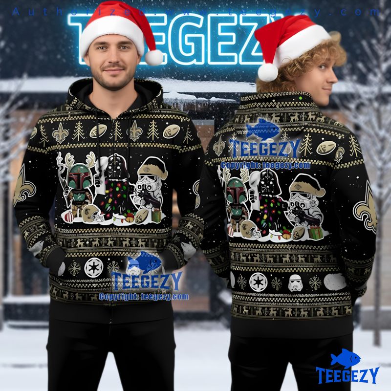 New Orleans Saints Star Wars Ugly Christmas 3D Hoodie Darth Vader New Orleans Saints Star Wars Ugly Christmas 3D Hoodie Darth Vader