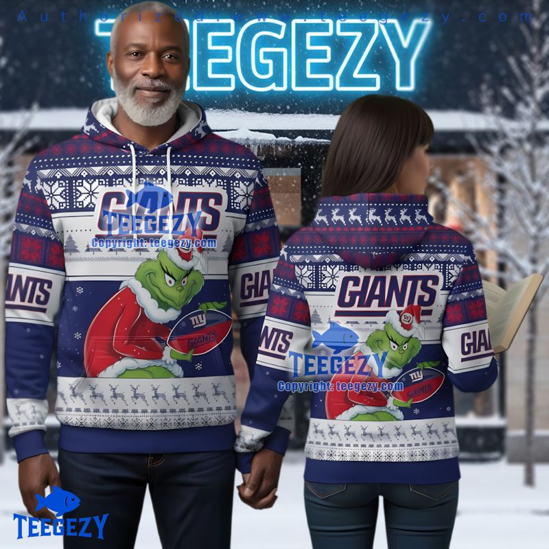 New York Giants Christmas Dr Seuss Grinch Ugly 3D Hoodie New York Giants Christmas Dr Seuss Grinch Ugly 3D Hoodie