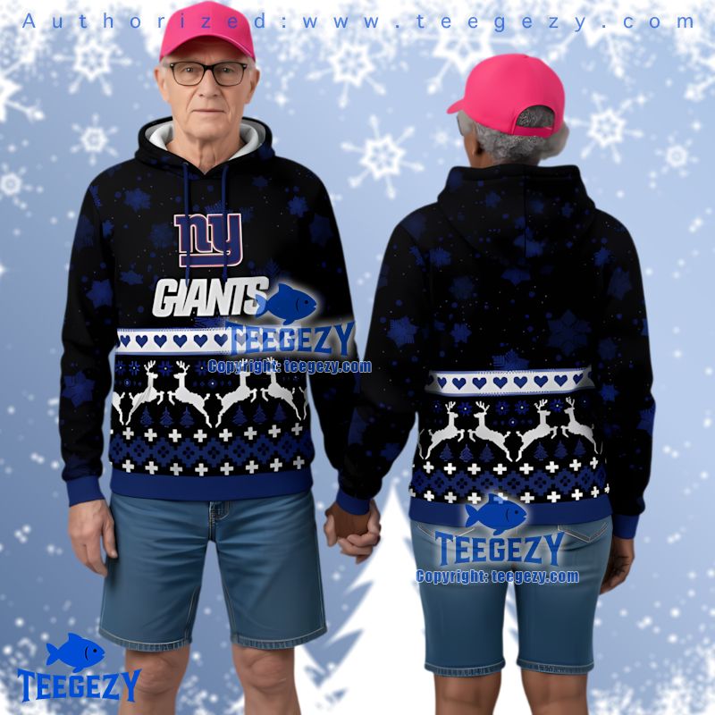 New York Giants Disney Mickey Goofy Donald Ugly Christmas 3D Hoodie