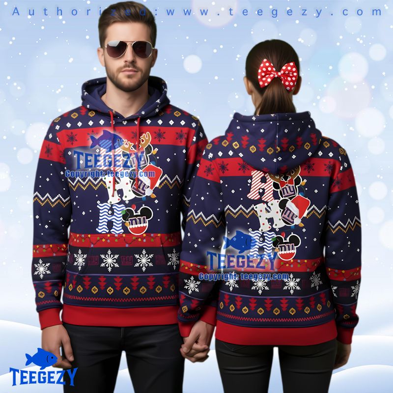 New York Giants Classic Reindeer Knit Ugly Christmas 3D Hoodie