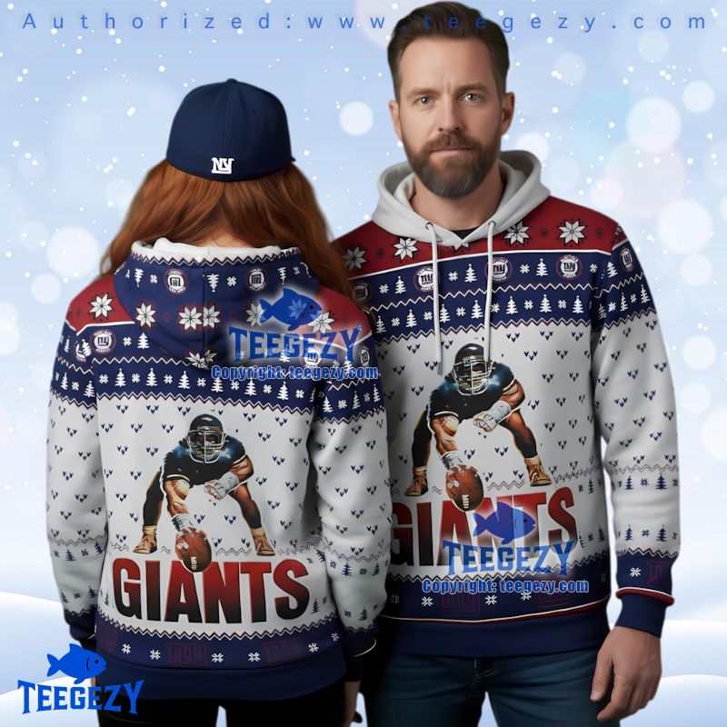 New York Giants Football Player Ugly Christmas 3D Hoodie