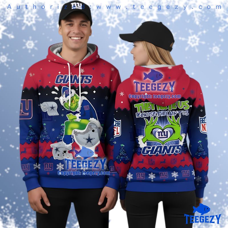 New York Giants Funny Rivalry Grinch Ugly Christmas 3D Hoodie
