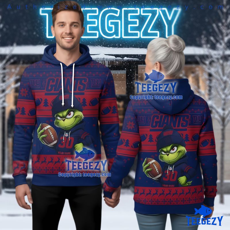 New York Giants Grinch Beanie Football Ugly Christmas 3D Hoodie New York Giants Grinch Beanie Football Ugly Christmas 3D Hoodie
