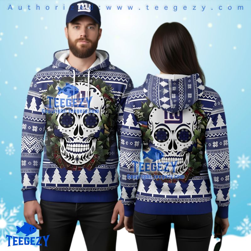 New York Giants Sugar Skull Ugly Christmas 3D Hoodie Fan Gift