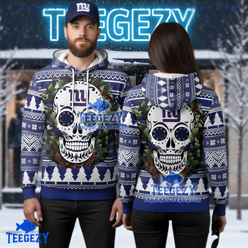 New York Giants Sugar Skull Ugly Christmas 3D Hoodie Fan Gift New York Giants Sugar Skull Ugly Christmas 3D Hoodie Fan Gift