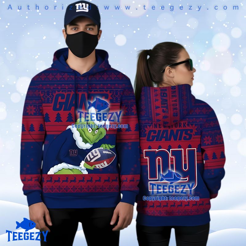New York Giants The Grinch Stole Ball Ugly Christmas 3D Hoodie