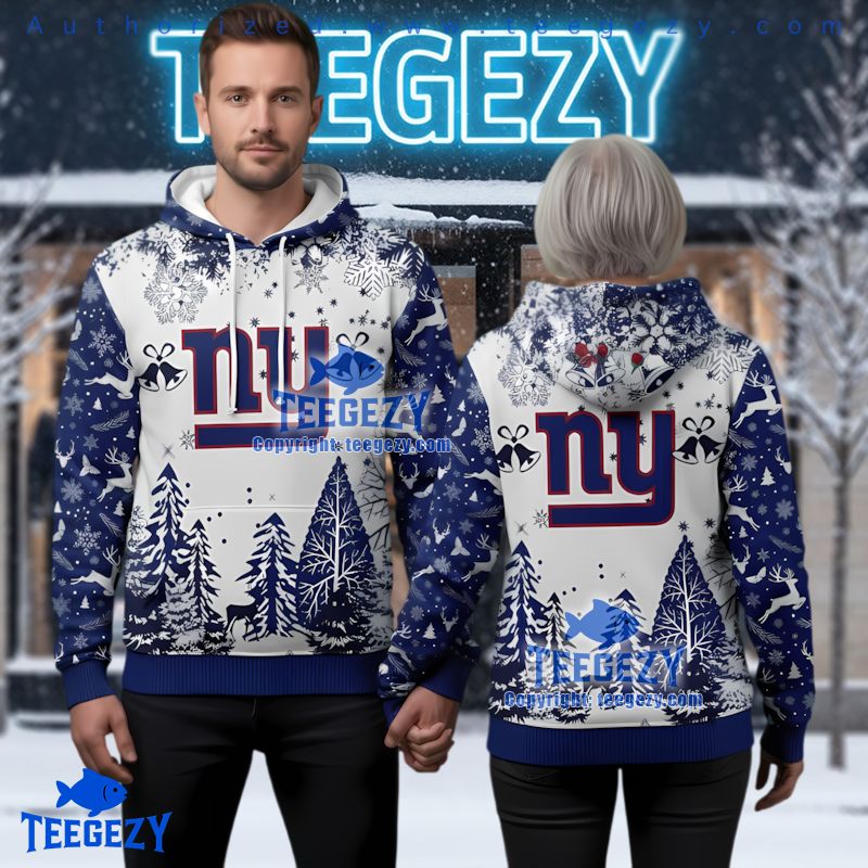 New York Giants Winter Wonderland Ugly Christmas 3D Hoodie New York Giants Winter Wonderland Ugly Christmas 3D Hoodie