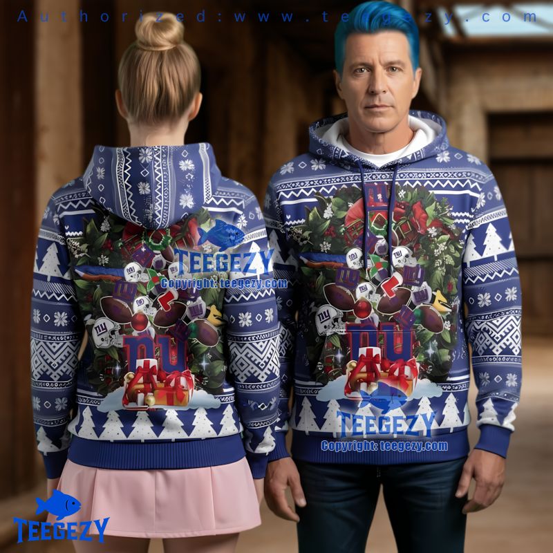 New York Giants Xmas Tree Ugly Christmas 3D Hoodie