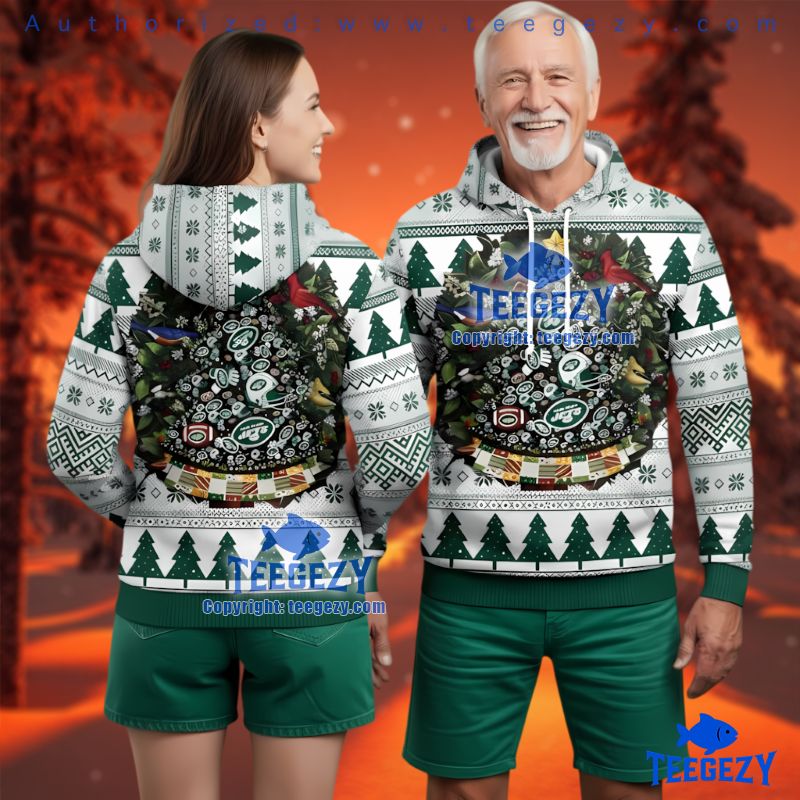 New York Jets Christmas Tree Ball Ugly 3D Hoodie