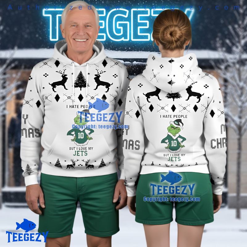 New York Jets Grinch I Hate People Ugly Christmas 3D Hoodie New York Jets Grinch I Hate People Ugly Christmas 3D Hoodie