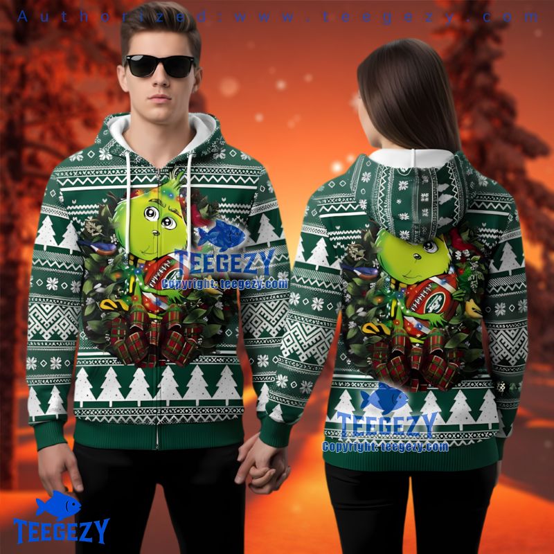 New York Jets Grinchmas Ugly Christmas 3D Hoodie Men Women