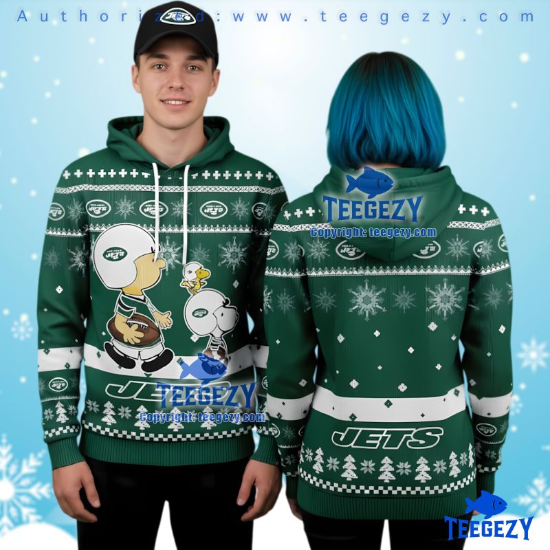 New York Jets Peanuts Football Christmas Pattern 3D Hoodie Apparel