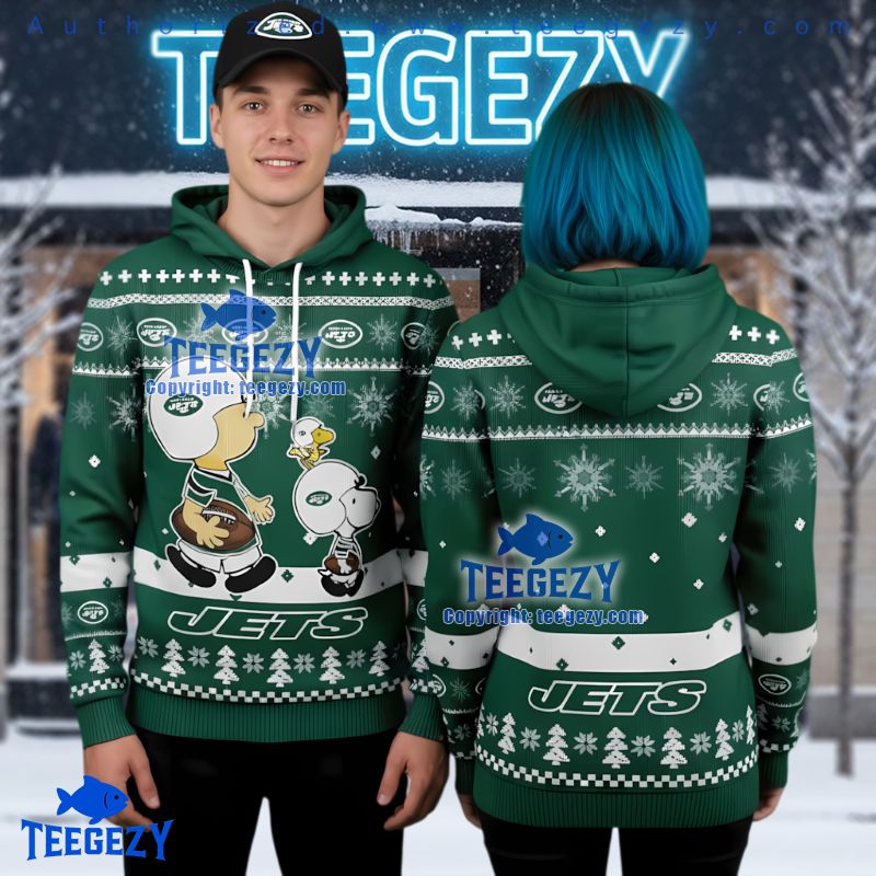 New York Jets Peanuts Football Christmas Pattern 3D Hoodie Apparel New York Jets Peanuts Football Christmas Pattern 3D Hoodie Apparel