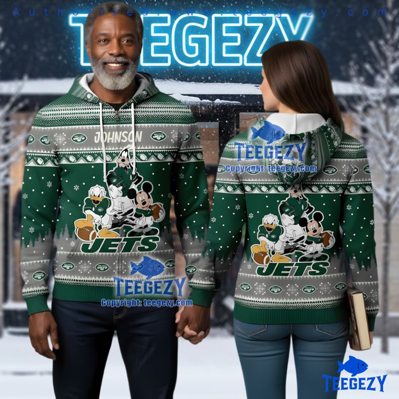 New York Jets Personalized Disney Ugly Christmas 3D Zip Hoodie New York Jets Personalized Disney Ugly Christmas 3D Zip Hoodie