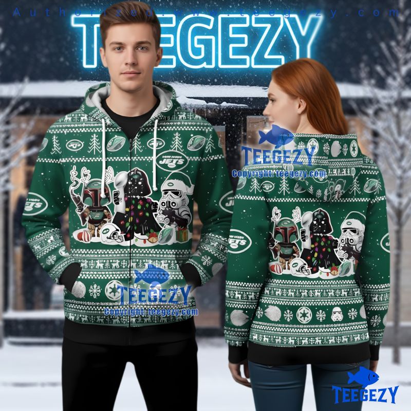 New York Jets Star Wars Stormtrooper Christmas Lights 3D Full Zip Hoodie New York Jets Star Wars Stormtrooper Christmas Lights 3D Full Zip Hoodie