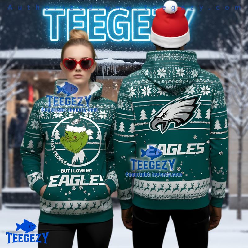 Philadelphia Eagles Funny Grinch I Love Eagles 3D Printed Hoodie
