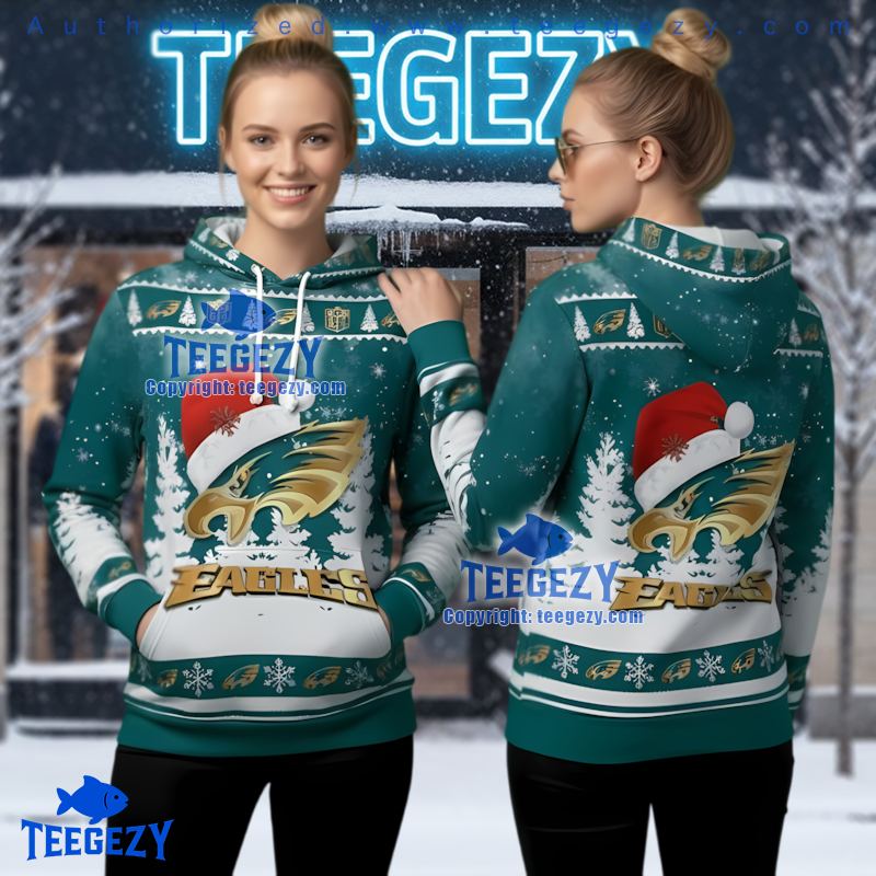 Philadelphia Eagles Grateful Dead Ugly Christmas 3D Hoodie Men Women Philadelphia Eagles Grateful Dead Ugly Christmas 3D Hoodie Men Women
