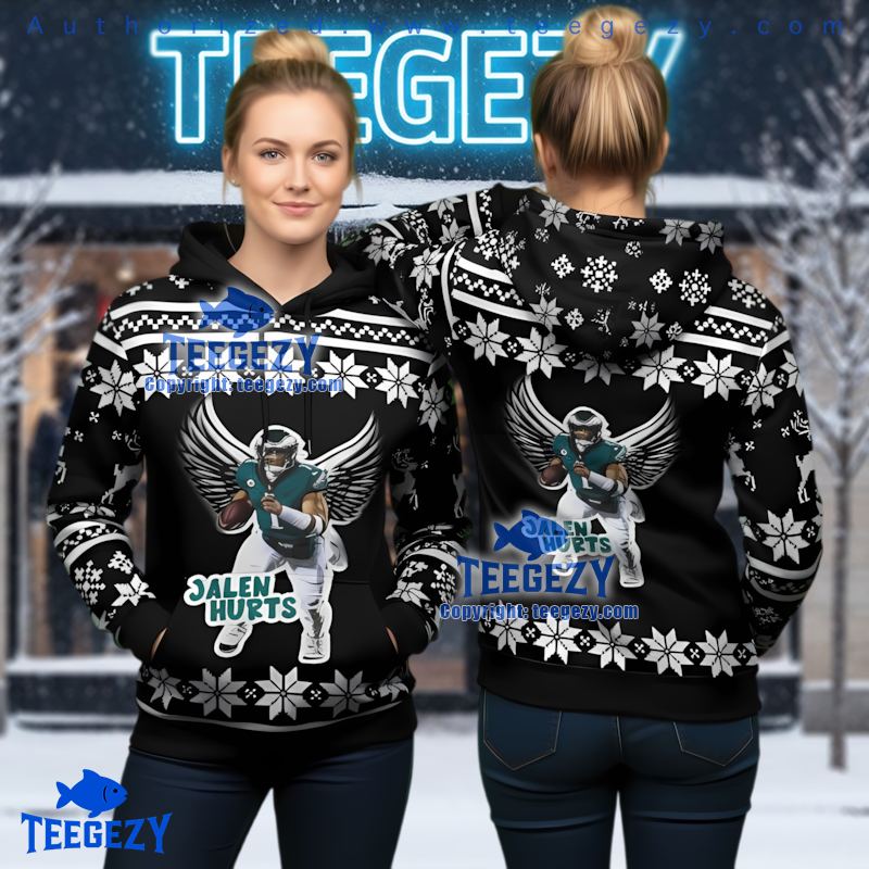 Philadelphia Eagles Jalen Hurts Ugly Christmas 3D Hoodie Fan