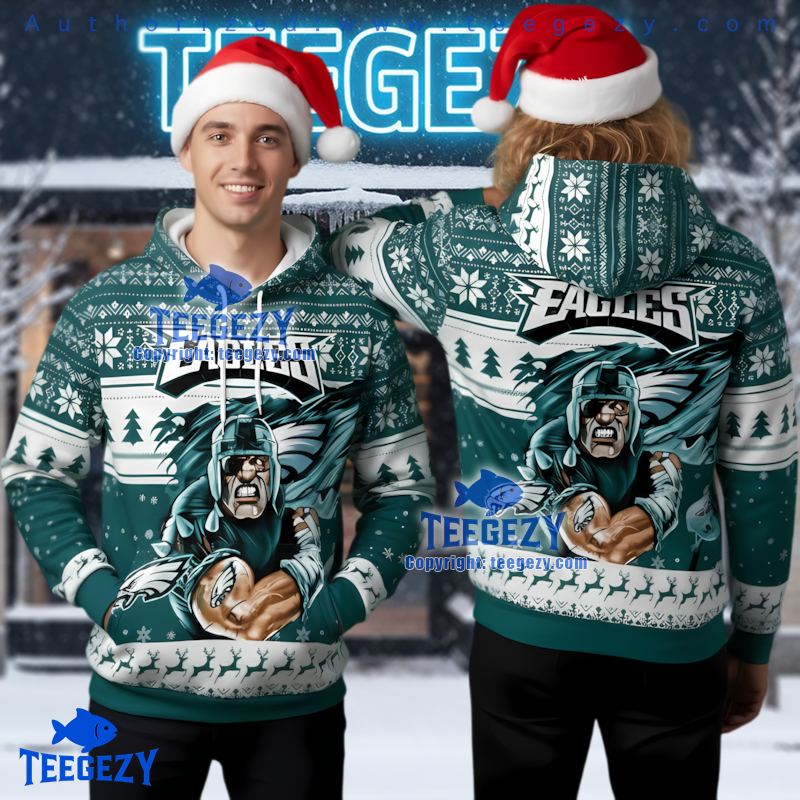 Philadelphia Eagles Mascot 3D Print Ugly Christmas Hoodie