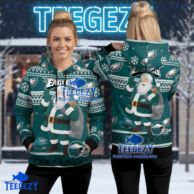 Philadelphia Eagles Purple Ugly Christmas 3D Hoodie Fan Gift