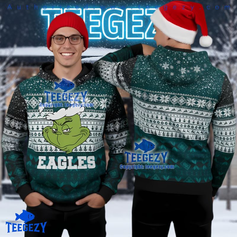 Philadelphia Eagles Snow Globe Ugly Christmas 3D Hoodie
