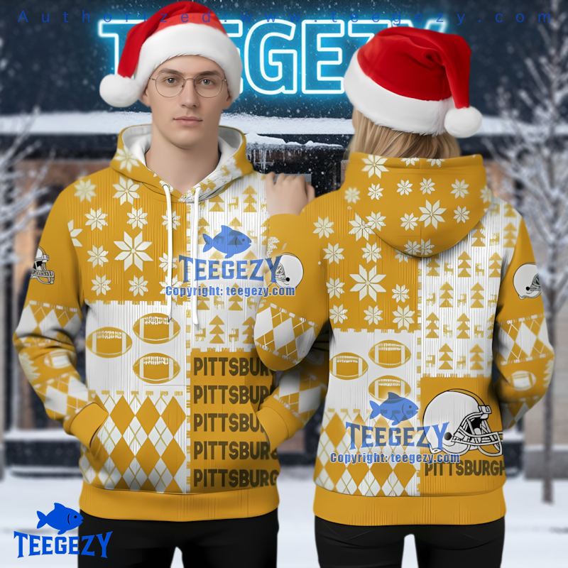 Pittsburgh Steelers Argyle Pattern Ugly Christmas 3D Hoodie