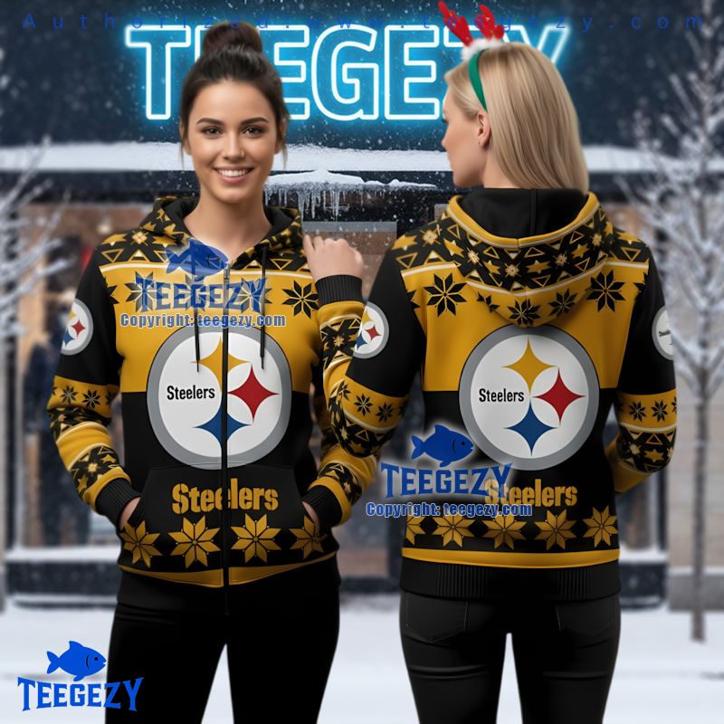 Pittsburgh Steelers Christmas Gnomes Ugly Christmas 3D Hoodie