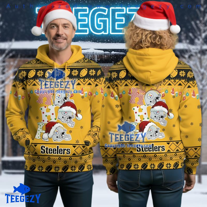 Pittsburgh Steelers Festive Ugly Christmas 3D Hoodie All Over Print Apparel