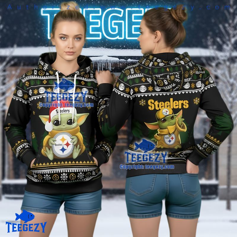 Pittsburgh Steelers Orange Ugly Christmas 3D Hoodie