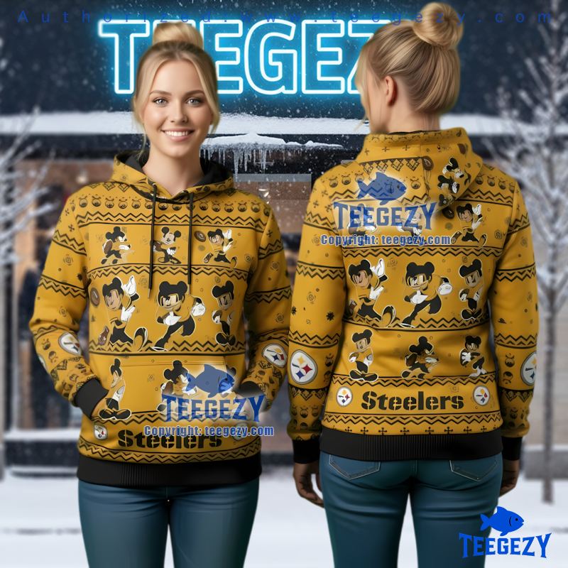 Pittsburgh Steelers Mickey Mouse Ugly Christmas 3D Hoodie
