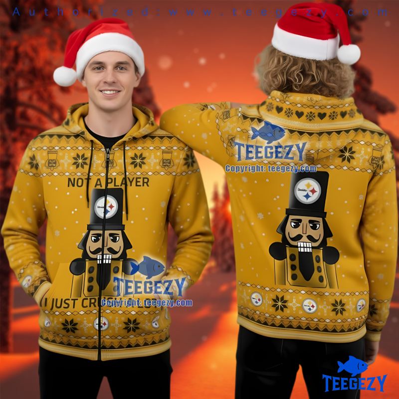 Pittsburgh Steelers Nutcracker Ugly Christmas 3D Zip Up Hoodie Yellow Pittsburgh Steelers Nutcracker Ugly Christmas 3D Zip Up Hoodie Yellow