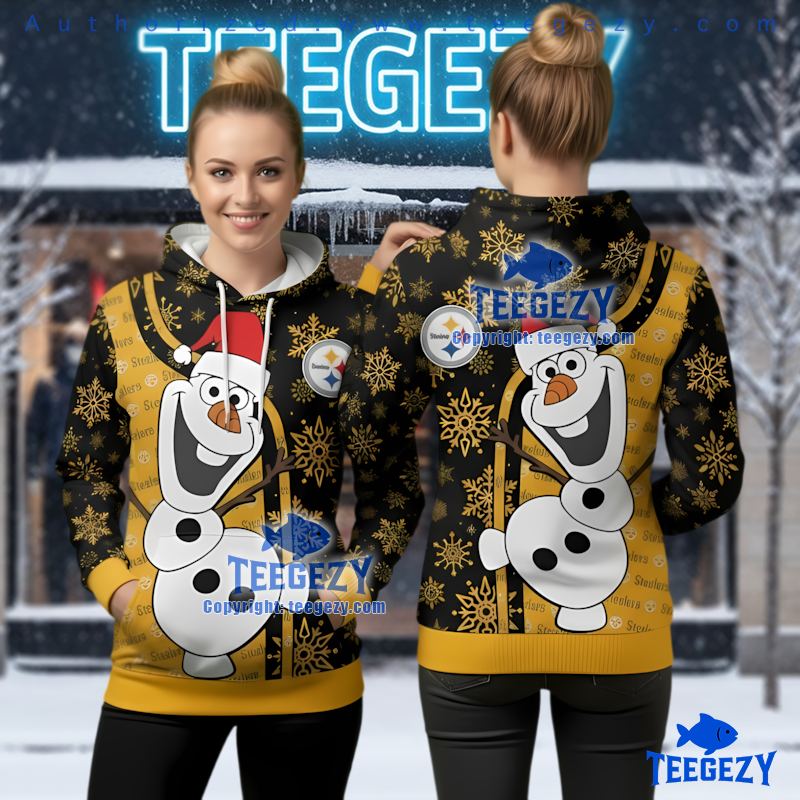 Pittsburgh Steelers Olaf Ugly Christmas 3D Hoodie Disney Frozen Fan