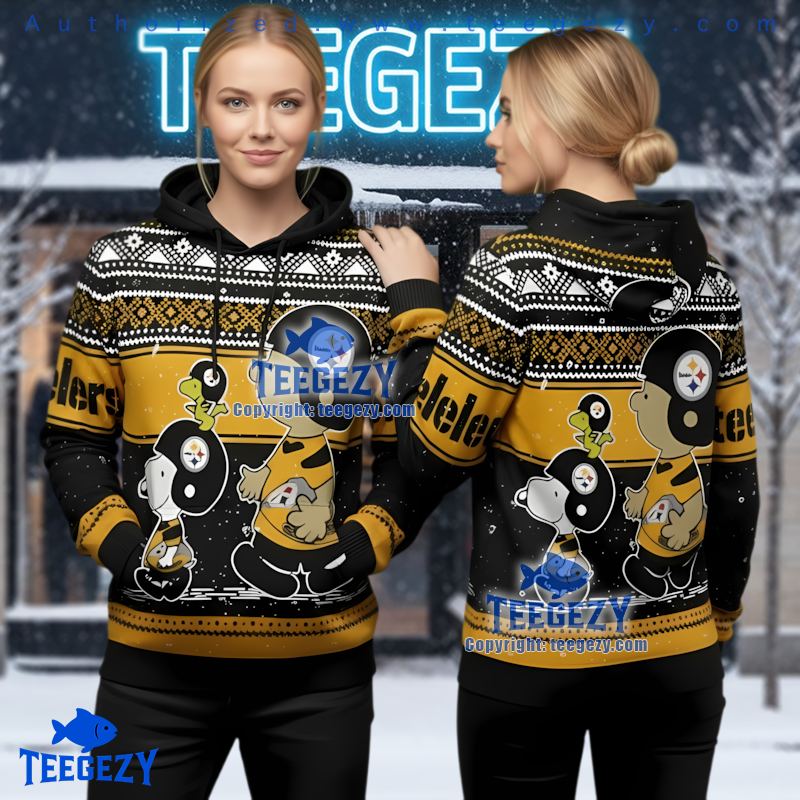 Pittsburgh Steelers Peanuts Gang Ugly Christmas 3D Hoodie